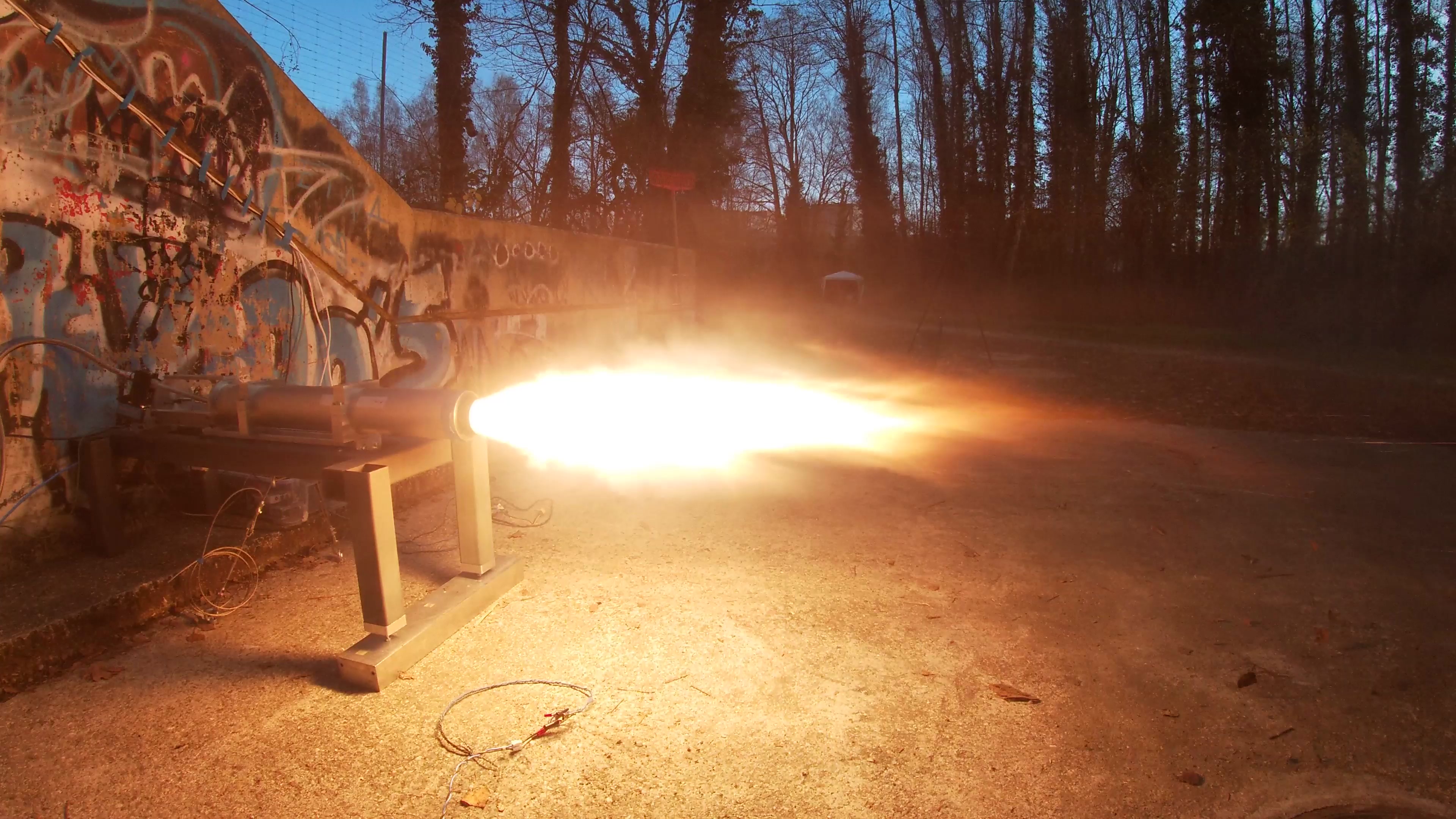 Static fire test of our rocket engine